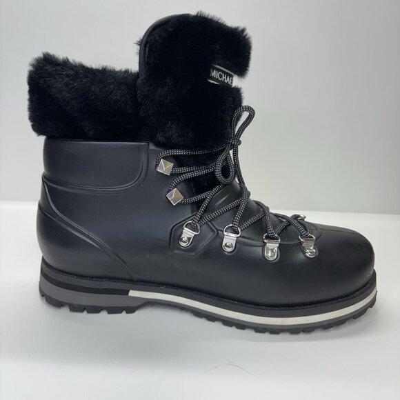 Michael Kors Lanis Boots Womens 9 Winter Rain Snow Bunny Lug Sole Après-ski Luxe - Picture 6 of 10